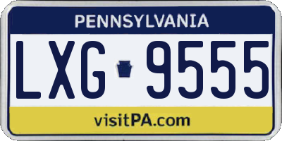 PA license plate LXG9555