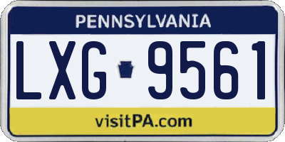PA license plate LXG9561