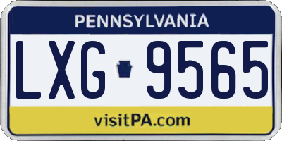 PA license plate LXG9565