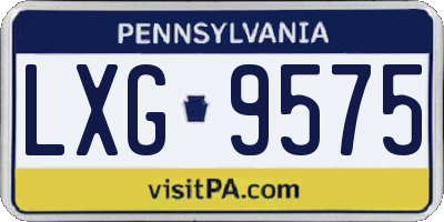 PA license plate LXG9575