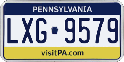 PA license plate LXG9579