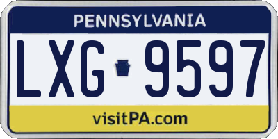 PA license plate LXG9597
