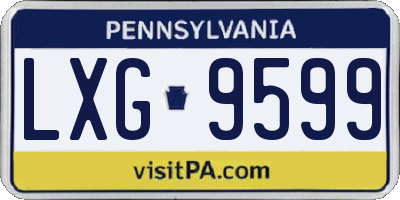 PA license plate LXG9599