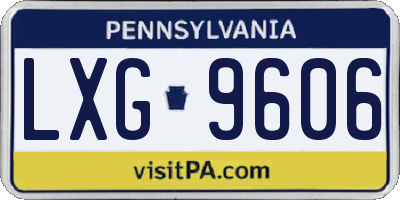 PA license plate LXG9606