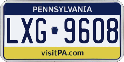 PA license plate LXG9608