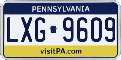 PA license plate LXG9609