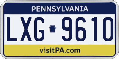 PA license plate LXG9610