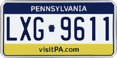 PA license plate LXG9611