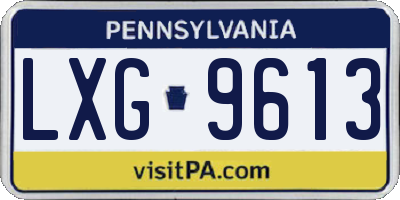 PA license plate LXG9613
