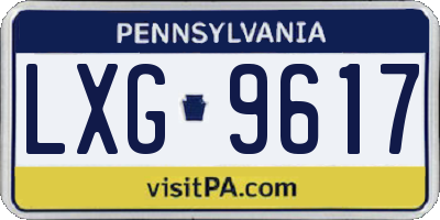 PA license plate LXG9617