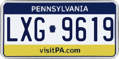 PA license plate LXG9619