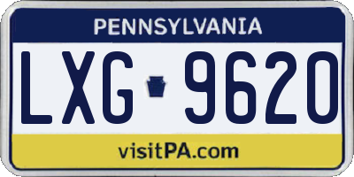 PA license plate LXG9620