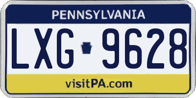 PA license plate LXG9628