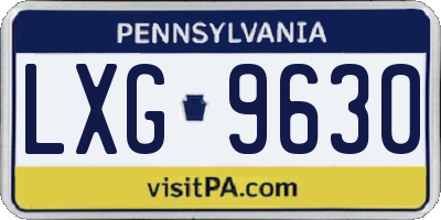 PA license plate LXG9630