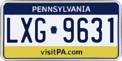 PA license plate LXG9631