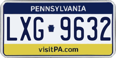 PA license plate LXG9632