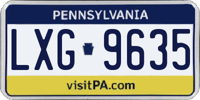 PA license plate LXG9635