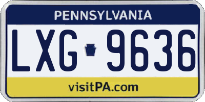 PA license plate LXG9636