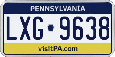 PA license plate LXG9638