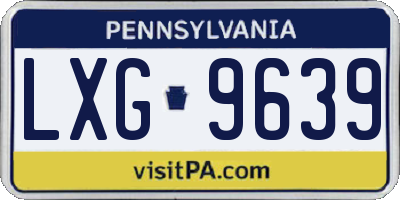 PA license plate LXG9639
