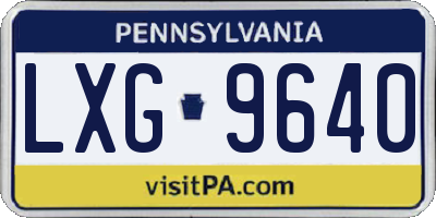 PA license plate LXG9640