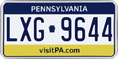 PA license plate LXG9644