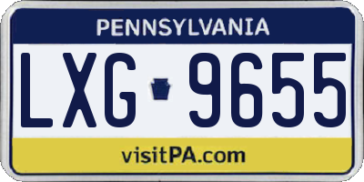 PA license plate LXG9655