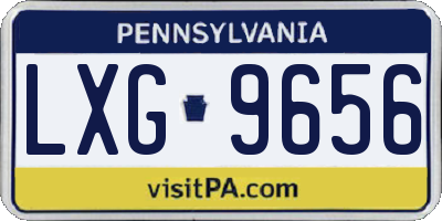 PA license plate LXG9656
