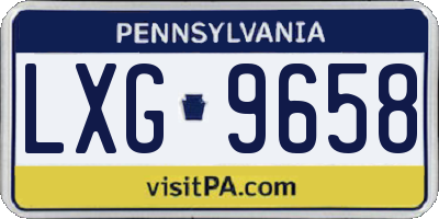 PA license plate LXG9658