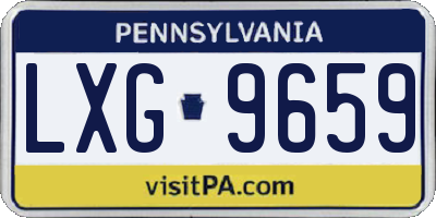 PA license plate LXG9659