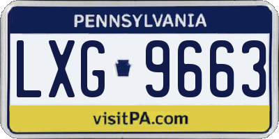 PA license plate LXG9663