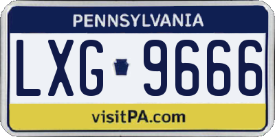 PA license plate LXG9666