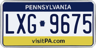 PA license plate LXG9675