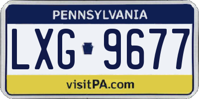 PA license plate LXG9677