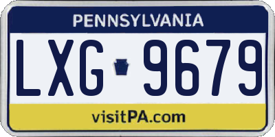 PA license plate LXG9679