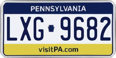 PA license plate LXG9682