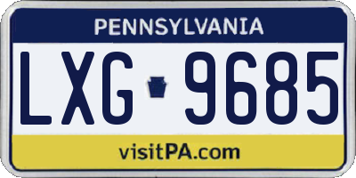 PA license plate LXG9685