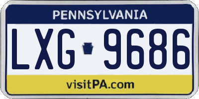 PA license plate LXG9686