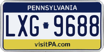 PA license plate LXG9688