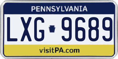 PA license plate LXG9689