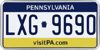 PA license plate LXG9690