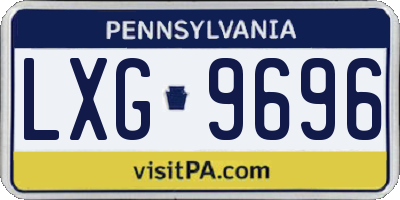 PA license plate LXG9696