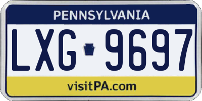 PA license plate LXG9697