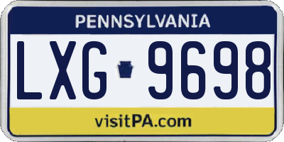 PA license plate LXG9698