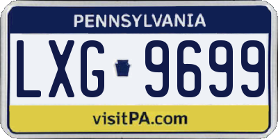 PA license plate LXG9699