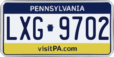 PA license plate LXG9702