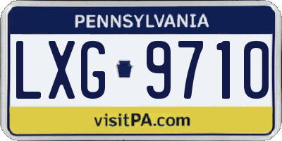PA license plate LXG9710