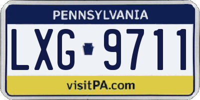 PA license plate LXG9711