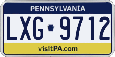 PA license plate LXG9712