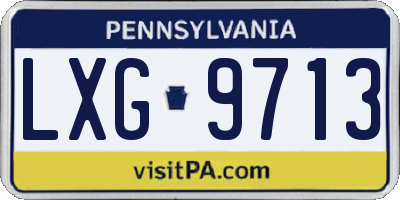 PA license plate LXG9713